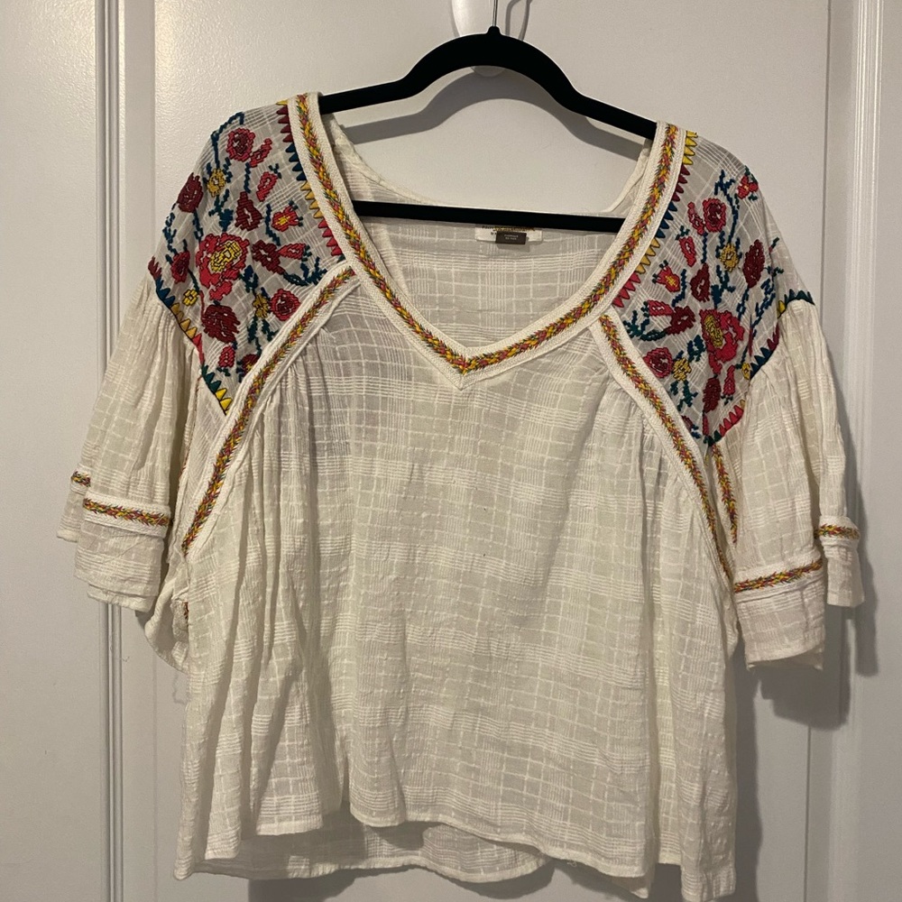 Anthropologie Pilcro Boho Embroidered Blouse - Picture 2 of 2